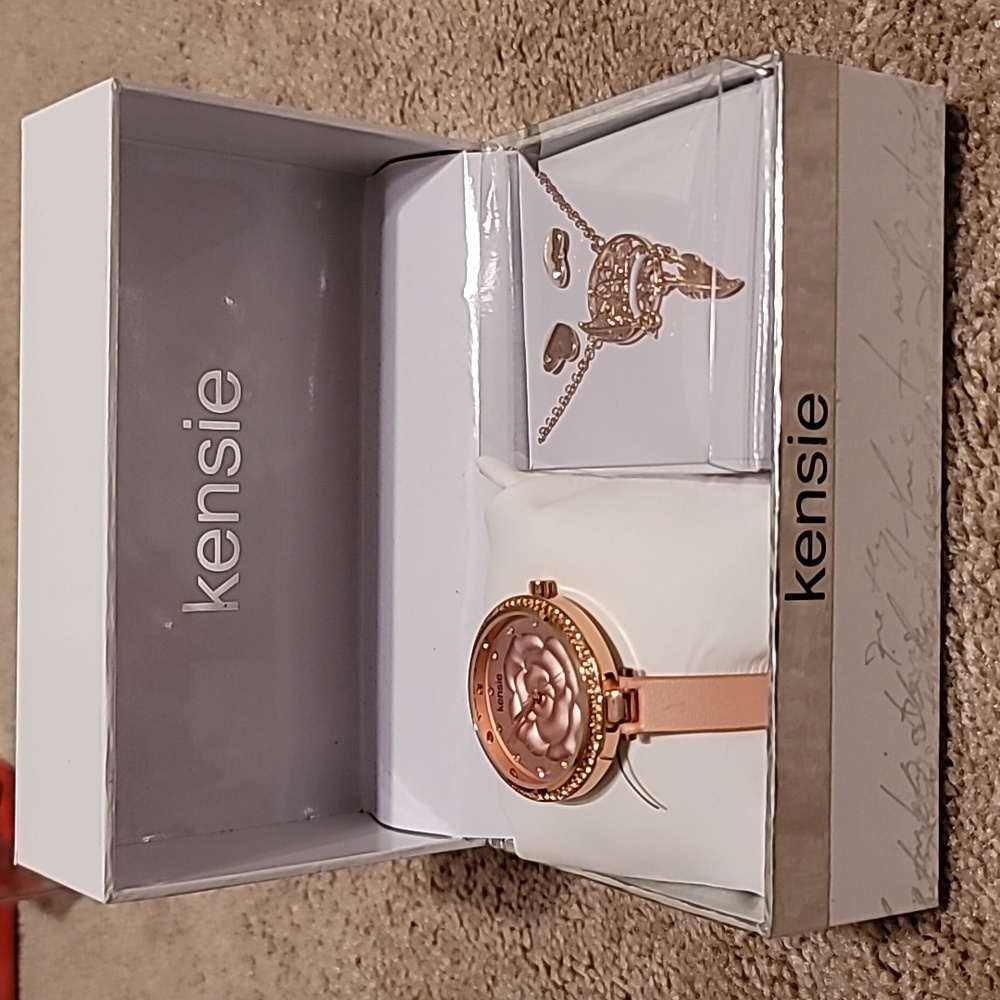 Kensie rose watch and jewelry set